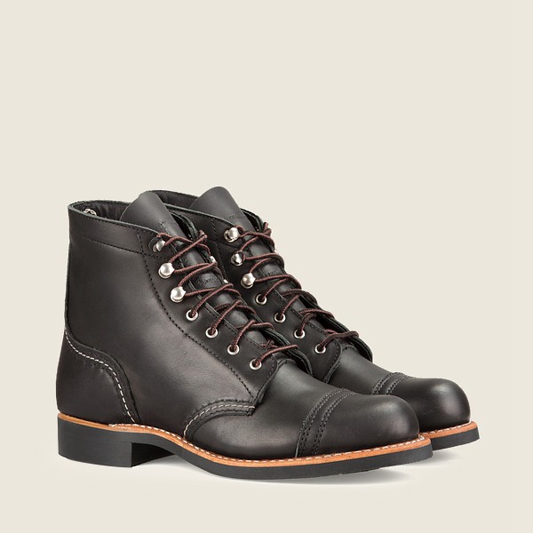 Red Wing Heritage Boots Iron Ranger - Short Boundary Læder - Svart - Dame 1462-QMNLB